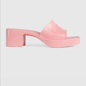 Gucci Rubber Slide Sandal Pink